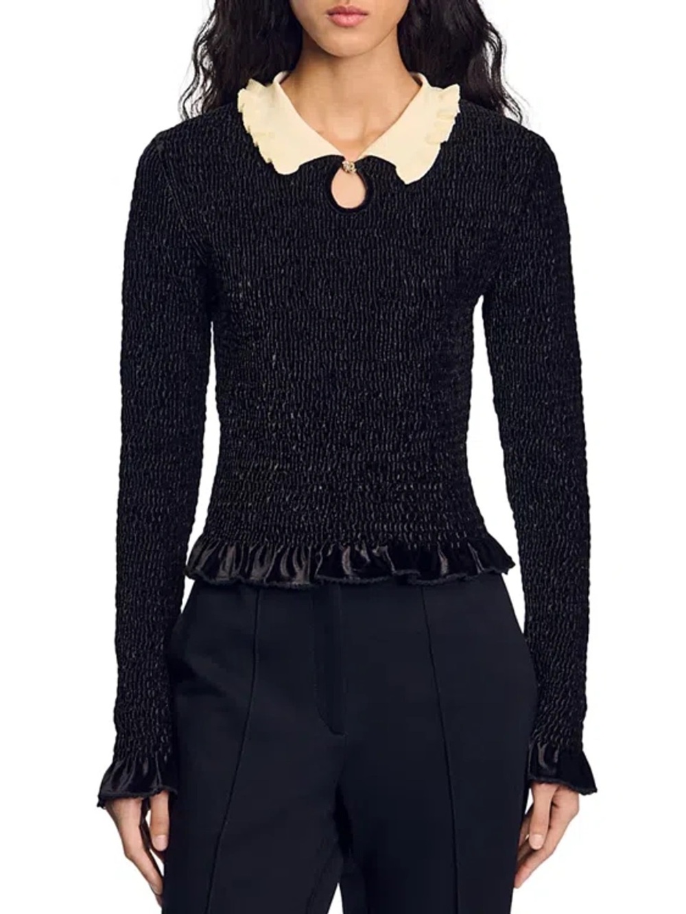 Sandro DuPont Velvet Top